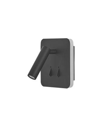 CAYMAN SQ* APLIQUE NEGRO LECTOR LED 3W+6W 3000K